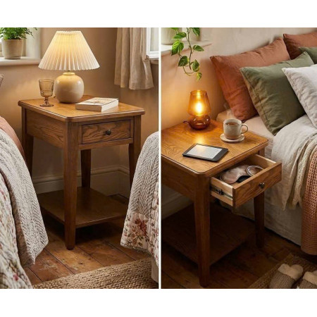 P2808-22 : Bàn Phụ , Bàn Trang Trí Góc - Màu Nâu Hạt Dẻ